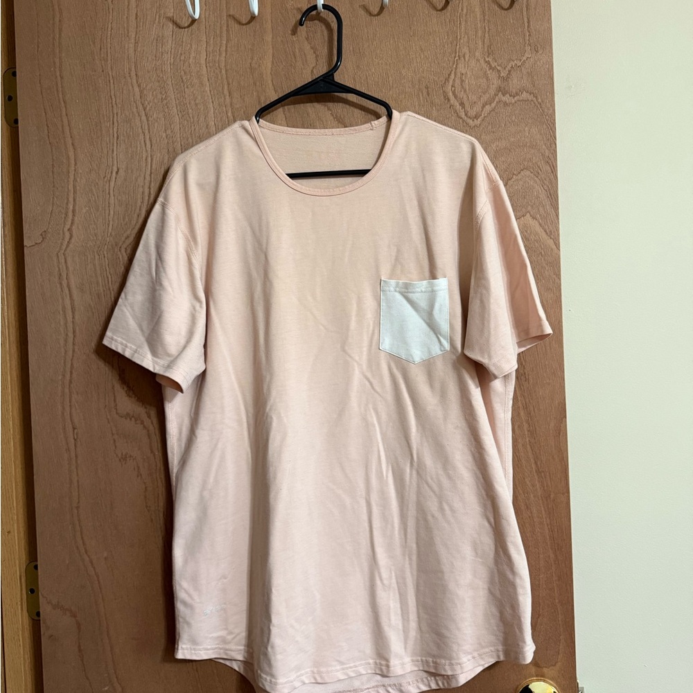 BYLT Basics Short Sleeve Pocket Tee in Light Pink